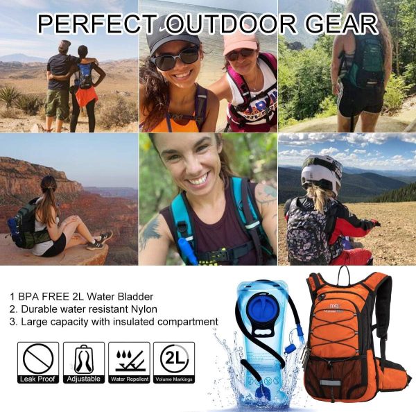 15L Insulated Hydration Backpack Pack with 2L Water Bladder Lightweight Hiking Backpack Bag for Women Men Daypack for Hiking Running Festival Camping Biking - Image 5