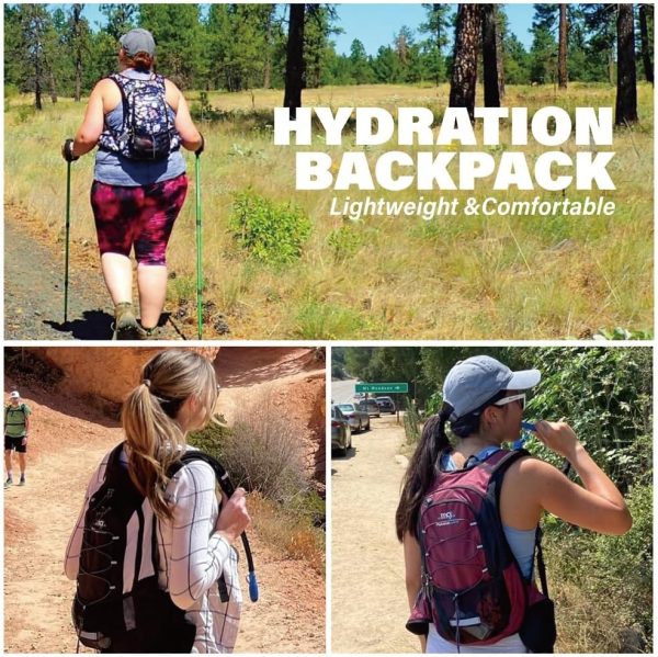 15L Insulated Hydration Backpack Pack with 2L Water Bladder Lightweight Hiking Backpack Bag for Women Men Daypack for Hiking Running Festival Camping Biking - Image 6