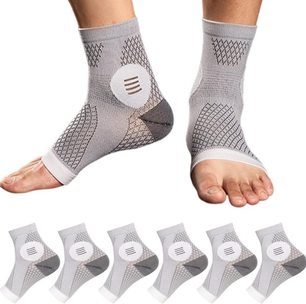Yanmide 3Pairs Neuropathy Socks - Soothe Relief Compression Socks 20-30 mmHg - Comprex Ankle Sleeves for Arch Support, Achilles Tendonitis, and Foot Pain Relief (Gray, X-Large)