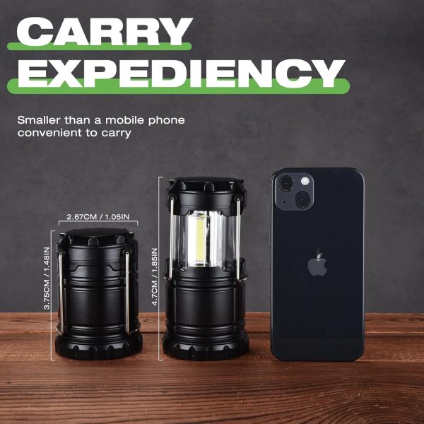 Lantern Collapsible Camping Light, Battery Operated Lanterns COB Super Bright for Power Outages Indoor Emergency Outdoor Camping Hiking Kit, 4 Pack - Image 4