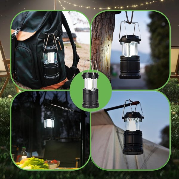 Lantern Collapsible Camping Light, Battery Operated Lanterns COB Super Bright for Power Outages Indoor Emergency Outdoor Camping Hiking Kit, 4 Pack - Image 6