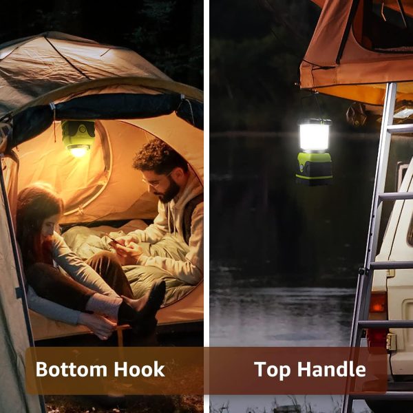 LE 1000LM Battery Powered LED Camping Lantern, Waterproof Tent Light with 4 Light Modes, Camping Essentials, Portable Lantern Flashlight for Camping, Emergency Light, Power Outages, Not Rechargeable - Image 4