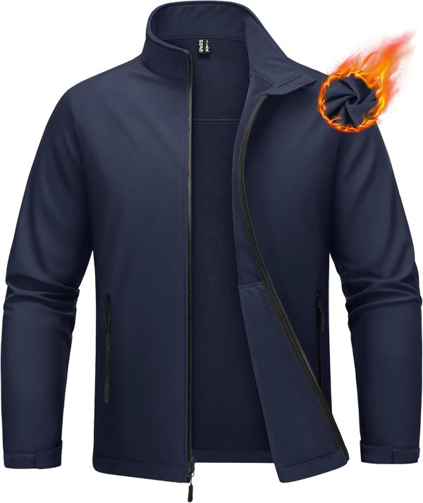 MAGCOMSEN Men's Fleece Lined Softshell Jacket Waterproof Windbreaker Rain Jacket for Tactical Hiking