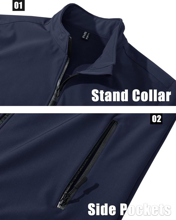 MAGCOMSEN Men's Fleece Lined Softshell Jacket Waterproof Windbreaker Rain Jacket for Tactical Hiking - Image 5