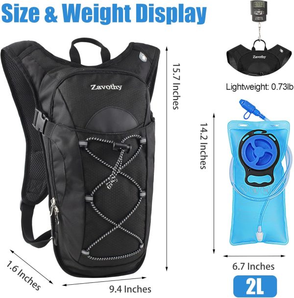 Zavothy Hydration Backpack with 2L Hydration Bladder Water Backpack for Hiking Hydration Pack for Running Cycling Hiking - Image 2